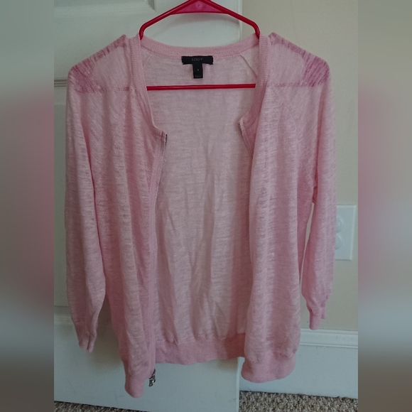 J. Crew Light Pink Zip-Up Cardigan size S - Picture 2 of 10